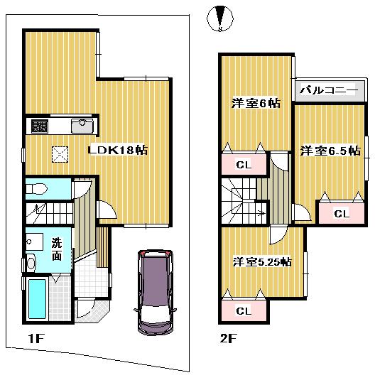 Floor plan. (No. 1 point), Price 29,800,000 yen, 3LDK, Land area 80.32 sq m , Building area 83.43 sq m