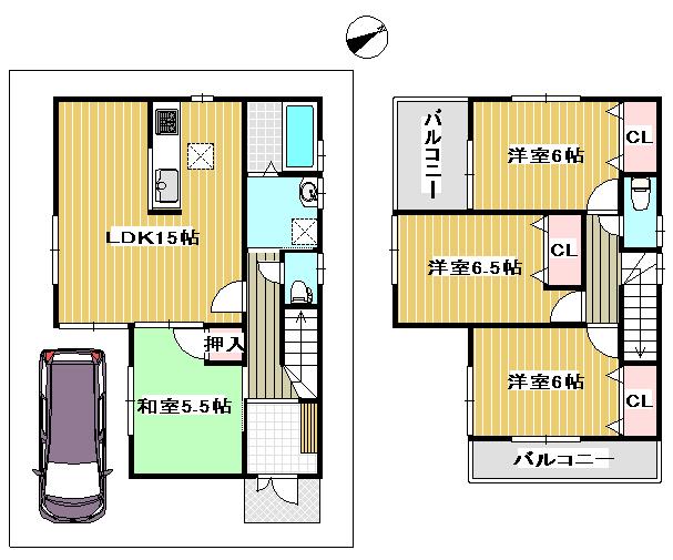 Floor plan. (No. 4 locations), Price 30,800,000 yen, 4LDK, Land area 90.1 sq m , Building area 91.53 sq m