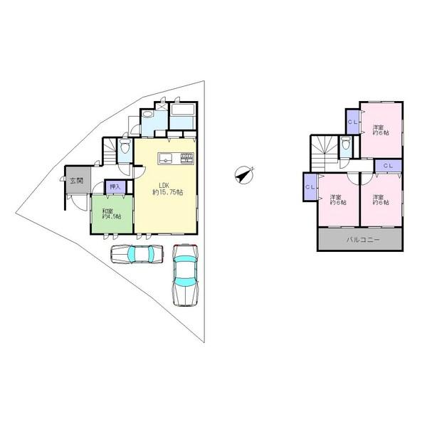 Floor plan. 39,800,000 yen, 4LDK, Land area 107.67 sq m , Building area 93.5 sq m