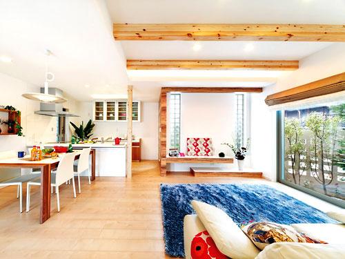 Living. When you have a meal in the cooking in or dining in the kitchen, Even when you are relaxing in the living room sofa, See the fresh green from the large windows. Light and live in the living likely born room also even feel the wind (C-1 No. land model house)