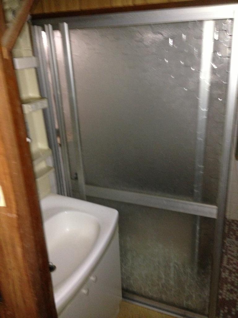 Wash basin, toilet. Interior