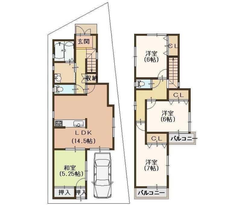Floor plan. (No. 2 locations), Price 28.8 million yen, 4LDK, Land area 103.37 sq m , Building area 95.18 sq m
