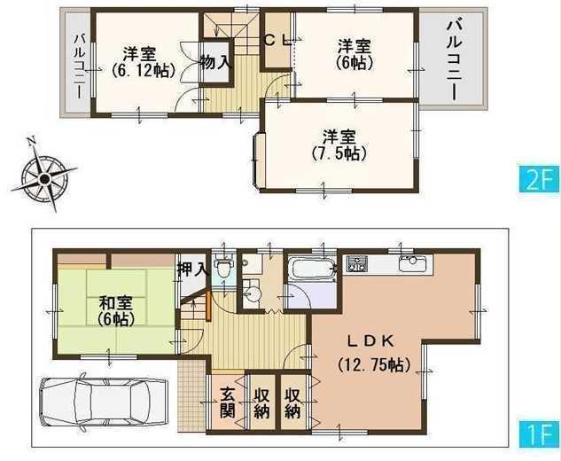 Floor plan. 19,800,000 yen, 4LDK, Land area 82.5 sq m , Building area 89.31 sq m