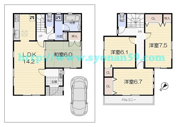 Floor plan. 26,300,000 yen, 4LDK, Land area 103.22 sq m , Building area 94.5 sq m floor plan
