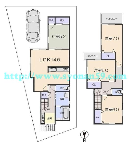 Floor plan. 28.8 million yen, 4LDK, Land area 103.37 sq m , Building area 95.17 sq m floor plan