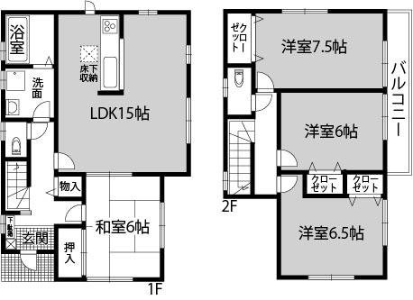 Floor plan. (I-1 No. land), Price 28.5 million yen, 4LDK, Land area 112.29 sq m , Building area 97.7 sq m
