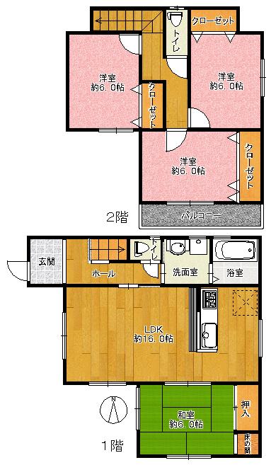 Building plan example (floor plan). Building plan example (A No. land) Building Price 1,877 yen (tax included), Building area 98.53 sq m
