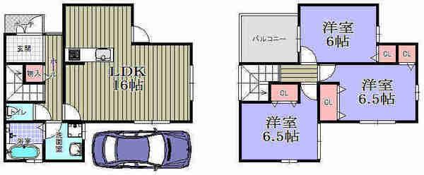 Floor plan. 30,700,000 yen, 3LDK, Land area 80.1 sq m , School children on the balcony of the building area 83.02 sq m home, Return home can be confirmed