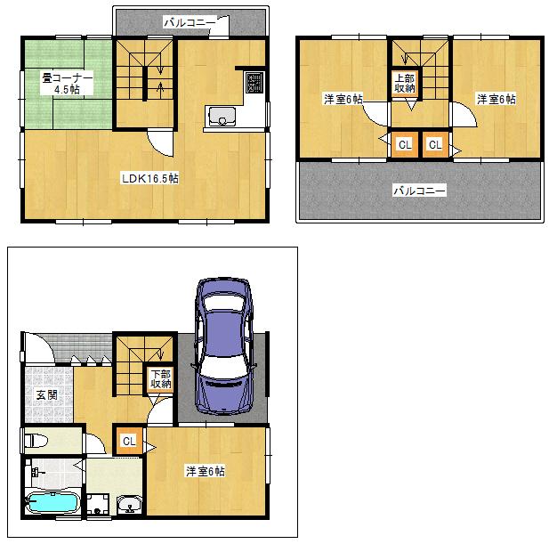 Floor plan. 29,930,000 yen, 4LDK, Land area 75.44 sq m , Building area 101.25 sq m 3LDK + There is a tatami corner!