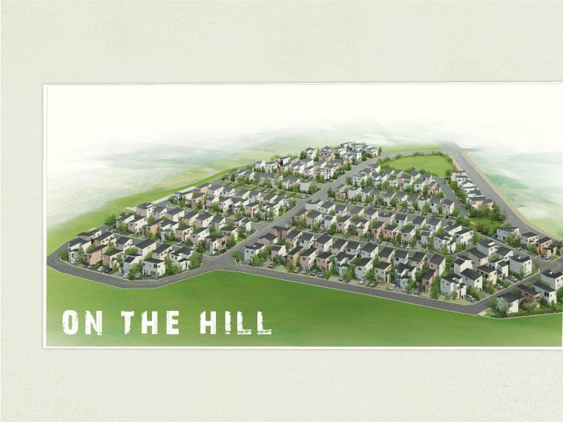 Construction completion expected view. Lined with cool house, To cool hill.