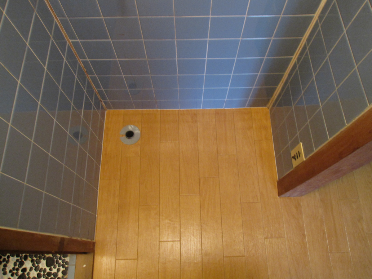 Washroom. Washing machine mid-course!