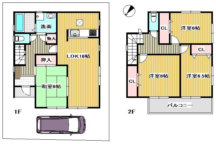Floor plan. (6 Building), Price 26.5 million yen, 4LDK, Land area 102.81 sq m , Building area 105.99 sq m