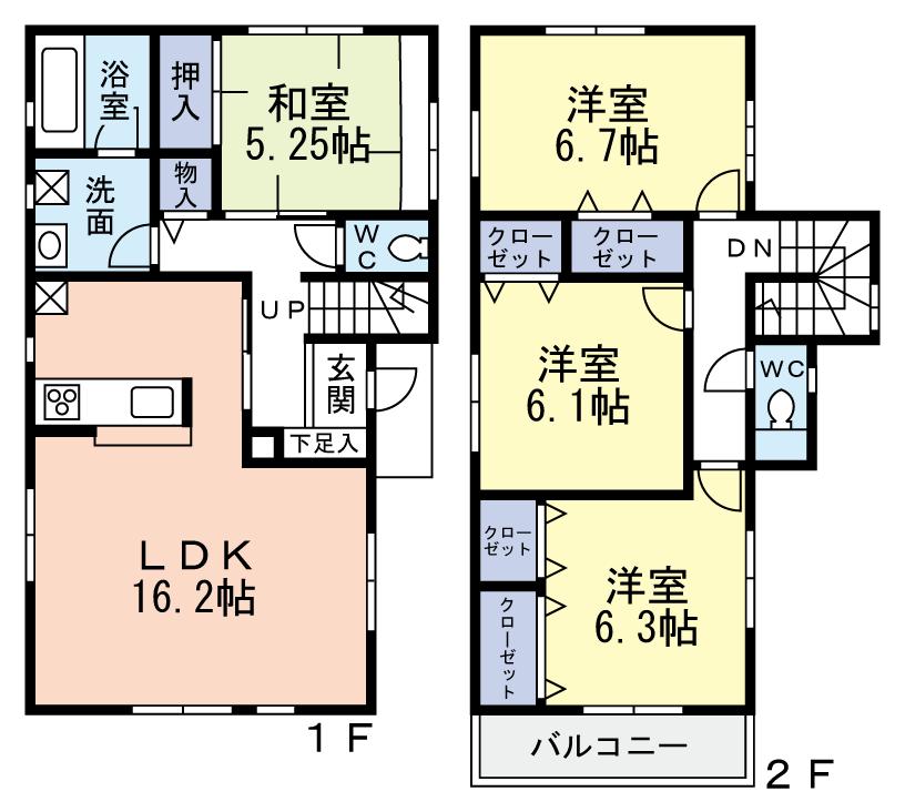 Floor plan. (3 Building), Price 28,900,000 yen, 4LDK, Land area 150.01 sq m , Building area 103.27 sq m