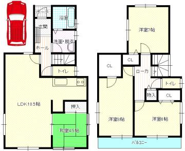 Floor plan. (No. 3 locations), Price 43,800,000 yen, 4LDK, Land area 105.49 sq m , Building area 105.57 sq m