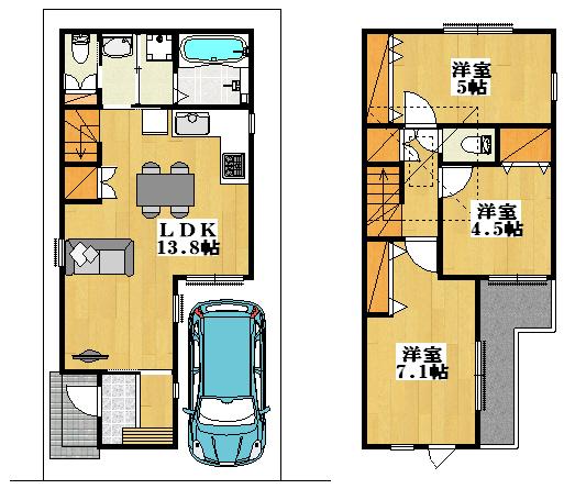 Floor plan. 26,800,000 yen, 3LDK, Land area 68.79 sq m , This floor plan considering the housework leads in the building area 79.47 sq m Women's perspective