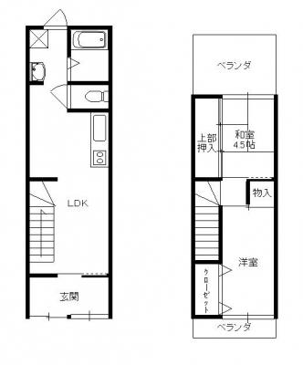 Floor plan. 8 million yen, 2LDK, Land area 26.2 sq m , Building area 37.15 sq m