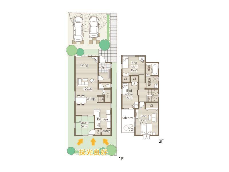 Other building plan example. Building plan example (No. 1 place) building price 18,800,000 yen, Building area 97.20 sq m (29.40 square meters)