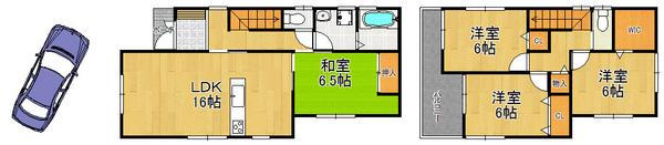 Floor plan. 31,300,000 yen, 3LDK, Land area 105.71 sq m , Comfortable new life in the building area 98.01 sq m in town!