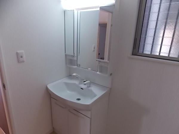 Wash basin, toilet. Vanity with excellent storage capacity and functionality