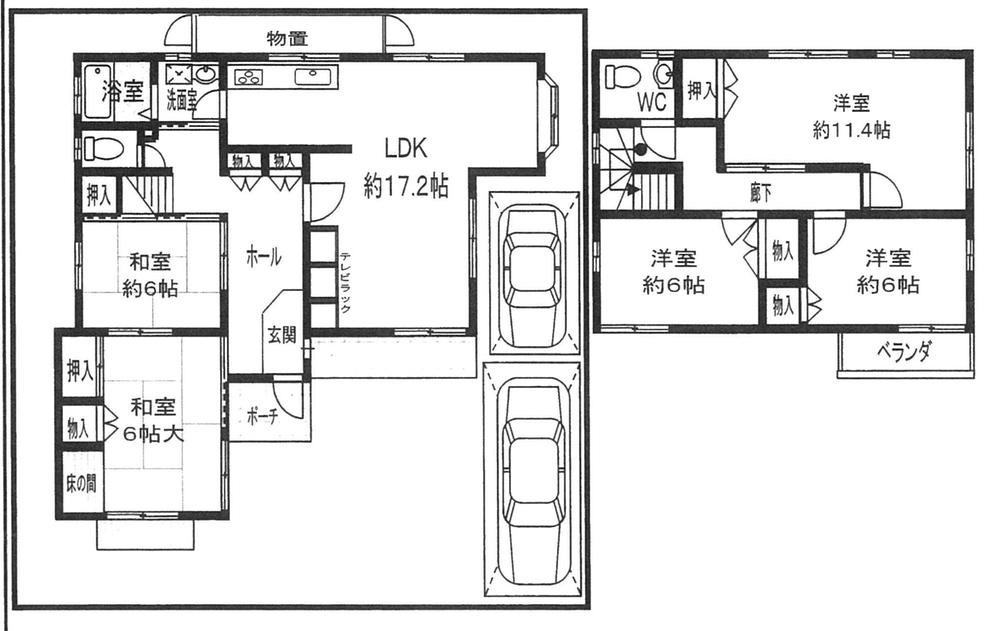 Floor plan. 25,800,000 yen, 5LDK, Land area 182.02 sq m , Building area 131.88 sq m