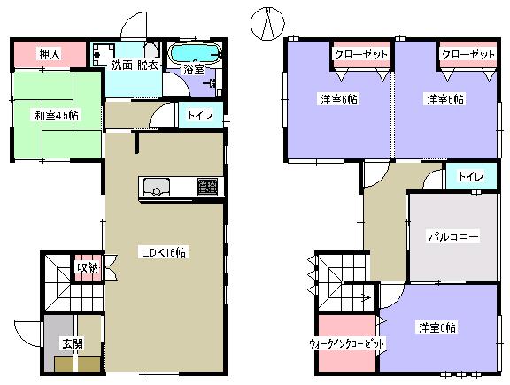 Floor plan. 40,800,000 yen, 4LDK, Land area 148.29 sq m , Building area 99.82 sq m