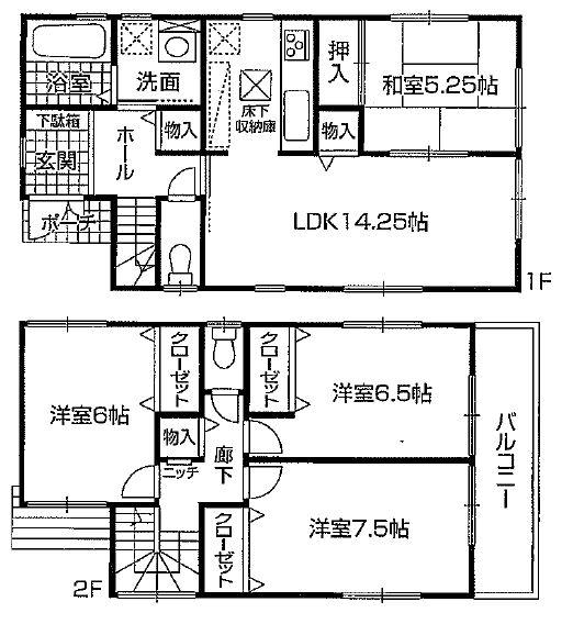 Floor plan. 32,800,000 yen, 4LDK, Land area 85 sq m , Building area 95.58 sq m