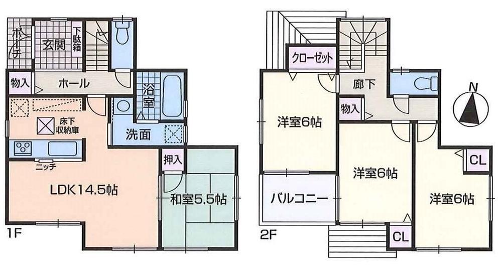 Floor plan. (6 Building), Price 35,800,000 yen, 4LDK, Land area 120.21 sq m , Building area 92.34 sq m