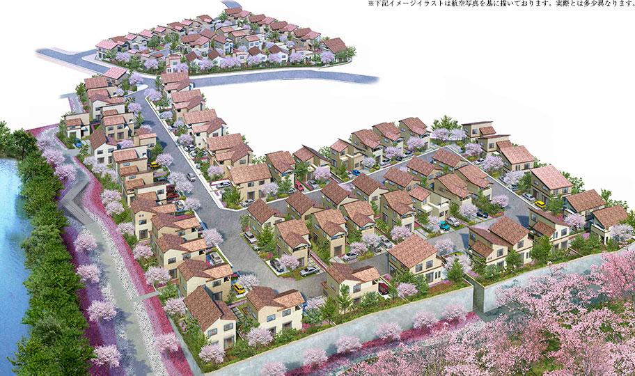 ☆ Bird's-eye view of Perth PA Ikeda Midorigaoka Sakura city ☆ ※ We are created in the aerial photo source. There is an image, In fact the different