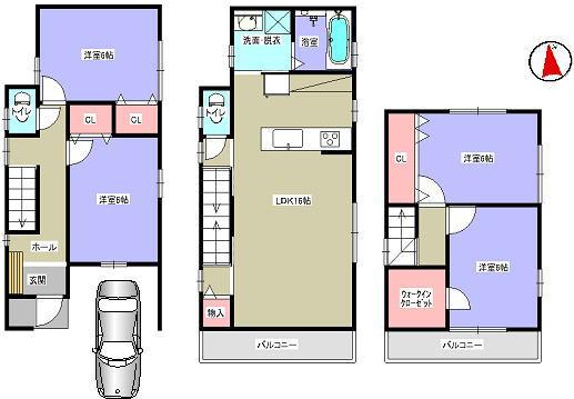 Floor plan. 28.8 million yen, 4LDK, Land area 77.8 sq m , Building area 101.26 sq m