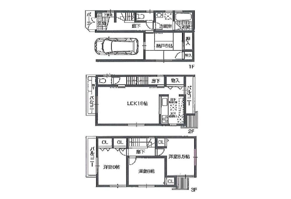 Floor plan. 24,900,000 yen, 4LDK, Land area 74.38 sq m , Building area 117.63 sq m ● LOW-E pair glass (except some) ● building area 117.63 sq m