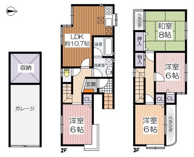 Floor plan. 26,800,000 yen, 4LDK, Land area 78.49 sq m , Building area 106.71 sq m