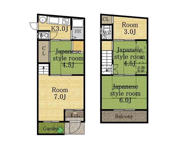 Floor plan. 6.3 million yen, 5K, Land area 52.52 sq m , Building area 47.6 sq m