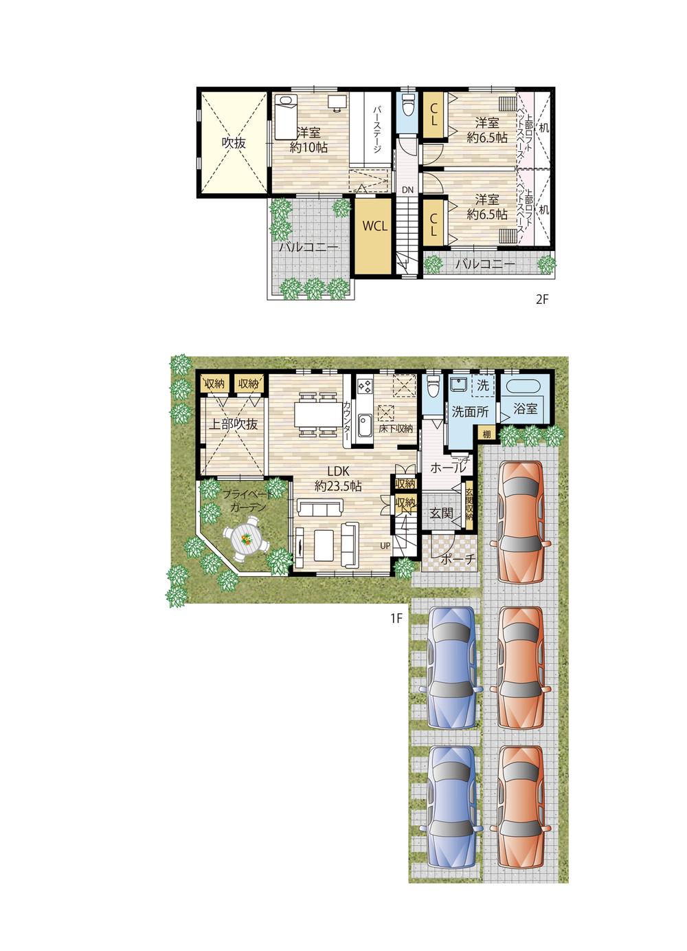 Building plan example (Perth ・ Introspection). Building plan example (No. 1 place) building price 15 million yen, Building area 100 sq m