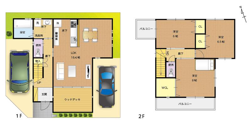 Other. While basking in the sun on holiday good weather provided the wood deck of following the "No. 8 land building plan example" about 18 Pledge of spacious living, relax time. The second floor also features excellent storage capacity of a walk-in closet.