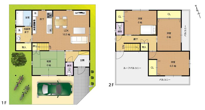Other. "No. 6 land building plan example" set up about 8 pledge of Sky balcony on the second floor. Or barbecue invited friends while admiring the view from the hill, It is to enjoy a little home garden, how is it?