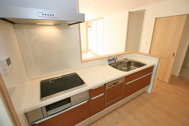 Kitchen. System kitchen with a built-in dishwasher (is IH)