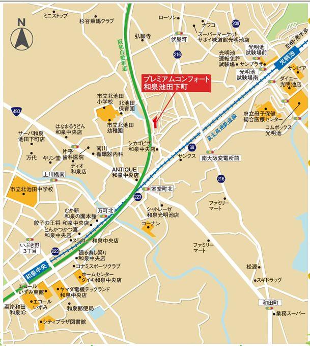 Local guide map. To elementary school, To shopping. Town of W access to the whole family can live convenient. (Local guide map)