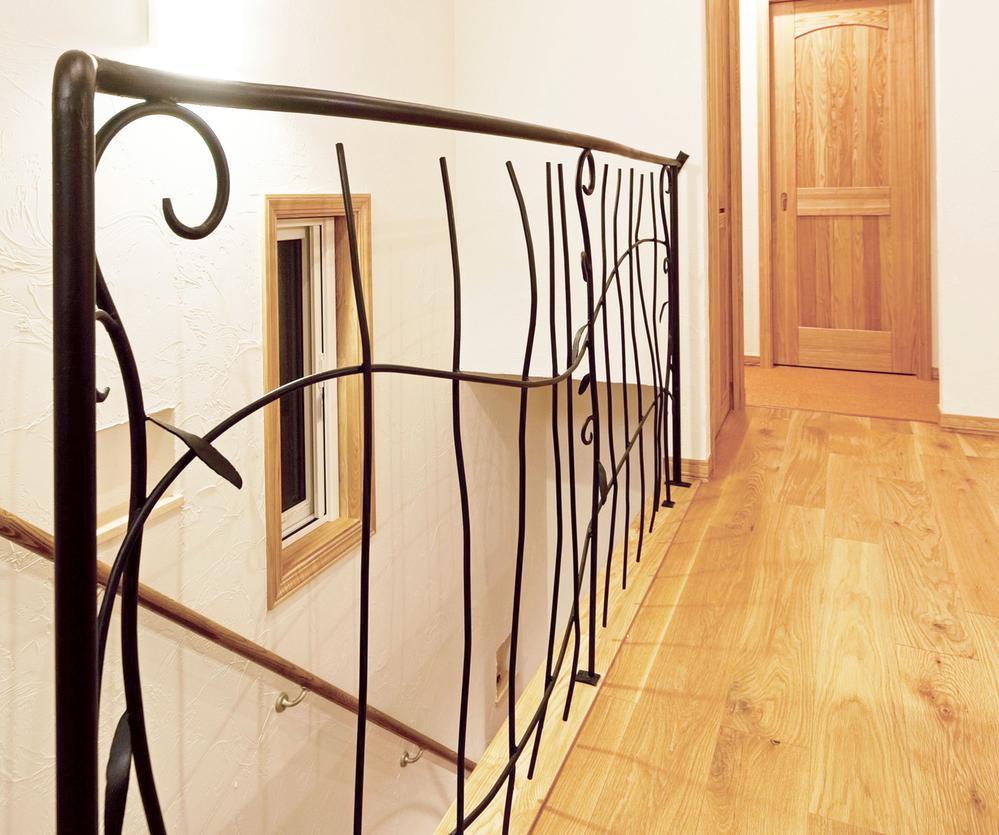 Building plan example (introspection photo). Directing the atmosphere of Europe and the construction of the stairwell handrail in iron.