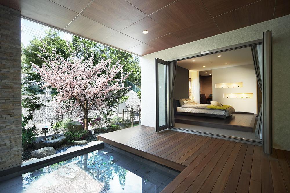 exhibition hall / Showroom. In the ABC Izumisano residential park, In the public gallery House. Based on the concept of "DEAR hospitality of the mansion.", Create a house of both new ideas to entertain people who visit people who live. Most attention're gathered this "basin".