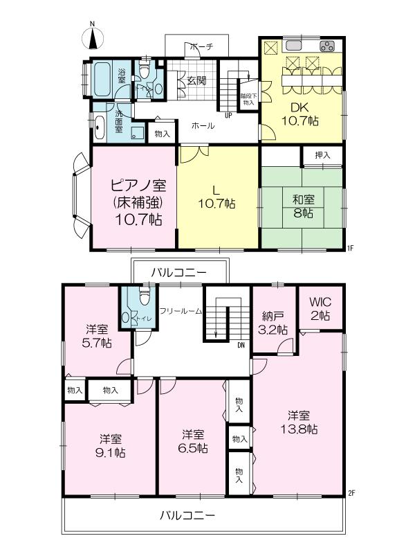 Floor plan. 35 million yen, 6LDK + S (storeroom), Land area 384.65 sq m , Building area 192.53 sq m