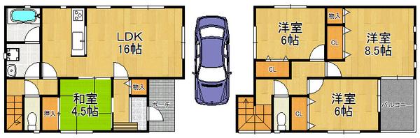 Floor plan. 21.9 million yen, 4LDK, Land area 101.21 sq m , Building area 98.82 sq m