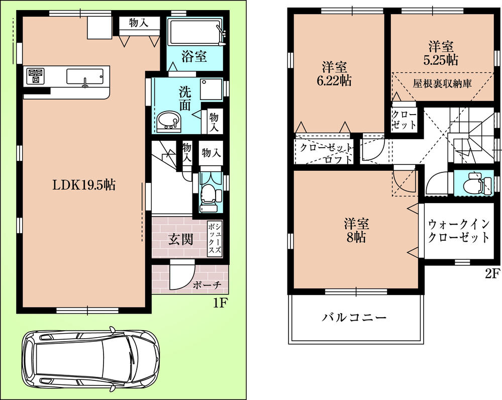 Floor plan. 29,800,000 yen, 3LDK, Land area 80 sq m , Building area 94.01 sq m
