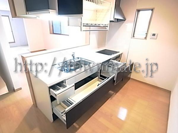 Kitchen. System kitchen with a storage capacity