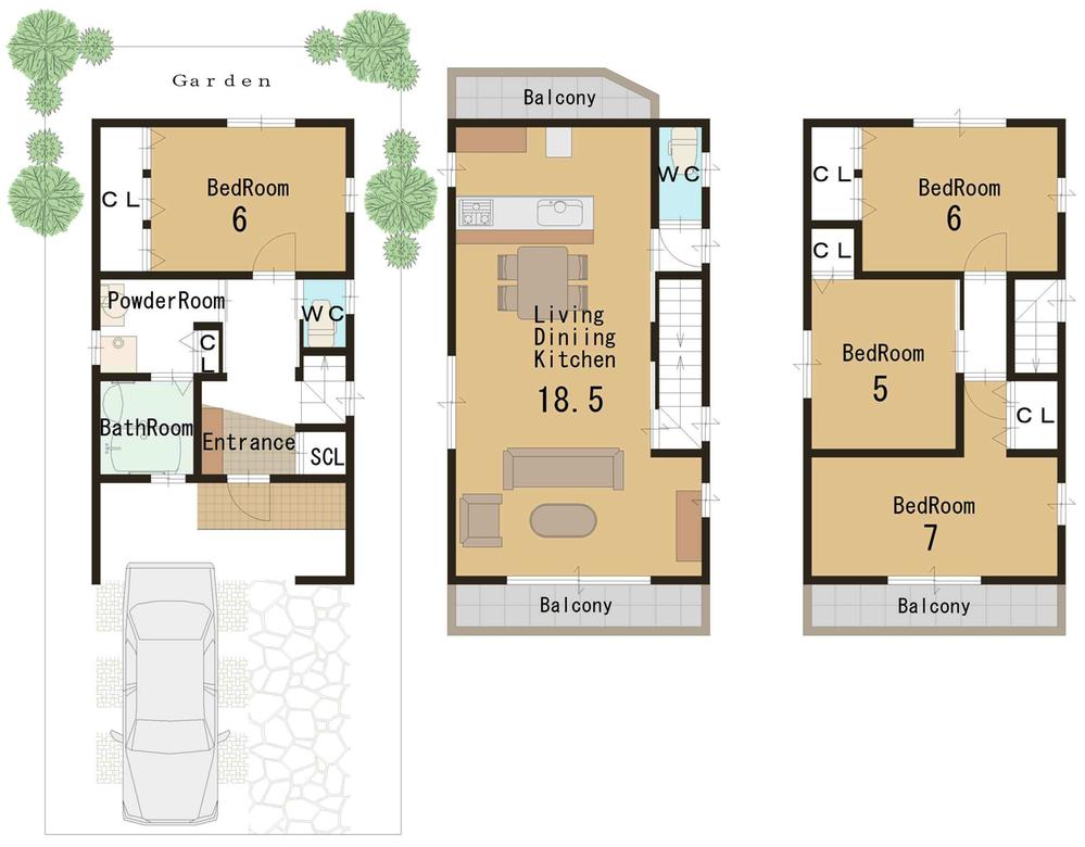 Floor plan. 24,800,000 yen, 4LDK, Land area 58.77 sq m , Building area 108.5 sq m