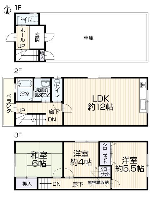 Floor plan. 15.8 million yen, 3LDK, Land area 52.01 sq m , Building area 108 sq m