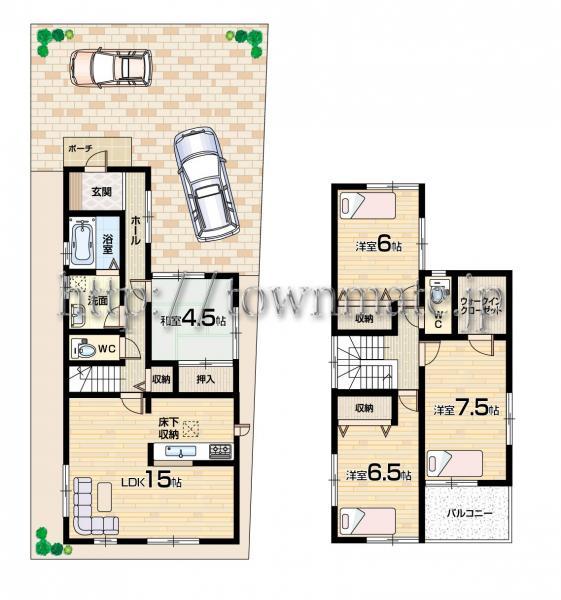 Floor plan. 27,800,000 yen, 4LDK, Land area 117.12 sq m , Building area 100.61 sq m land area 117.12 square meters building area 100.61 square meters