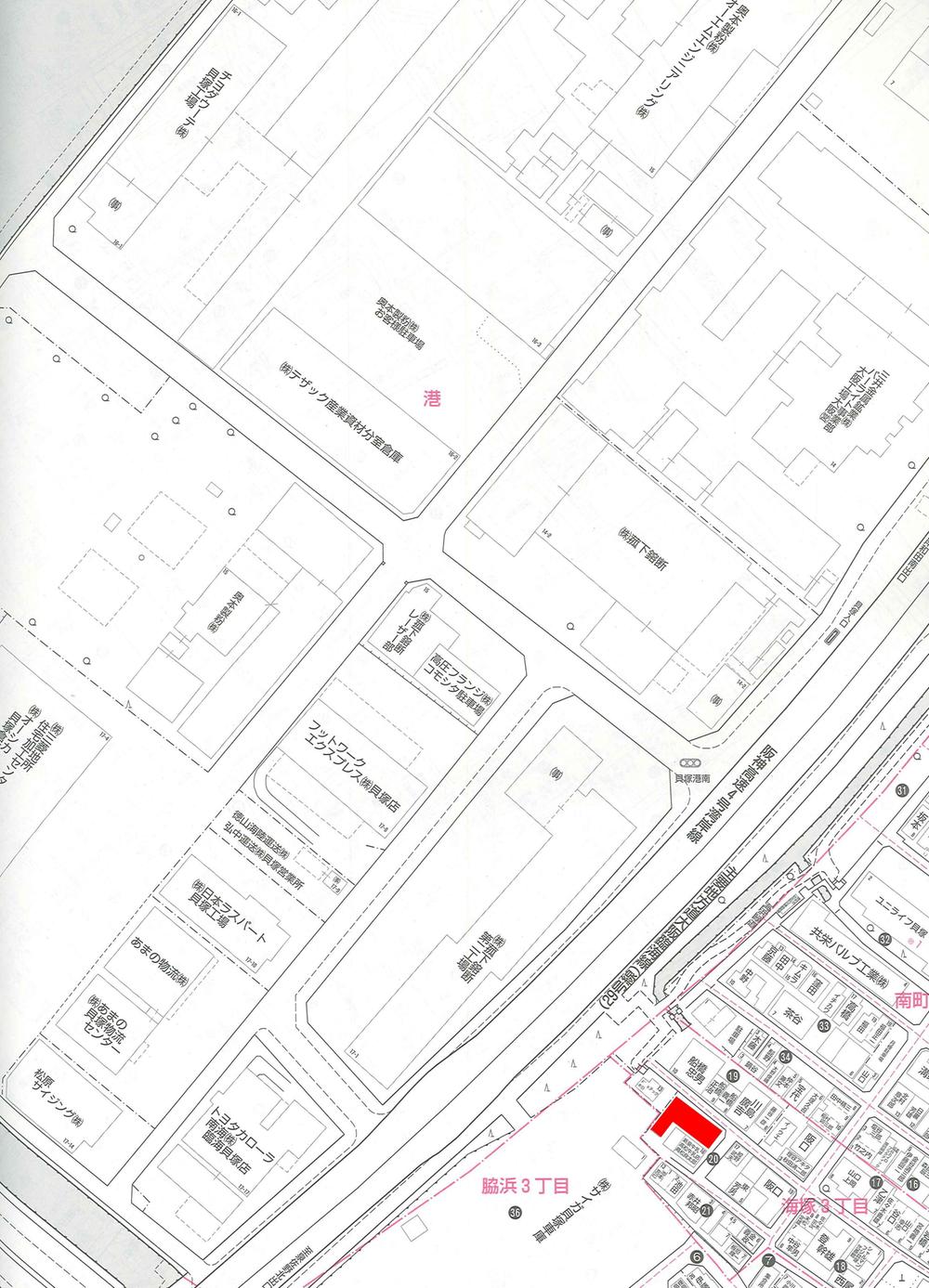 Local guide map.  ☆ Kaizuka Umizuka 3-chome 20 near