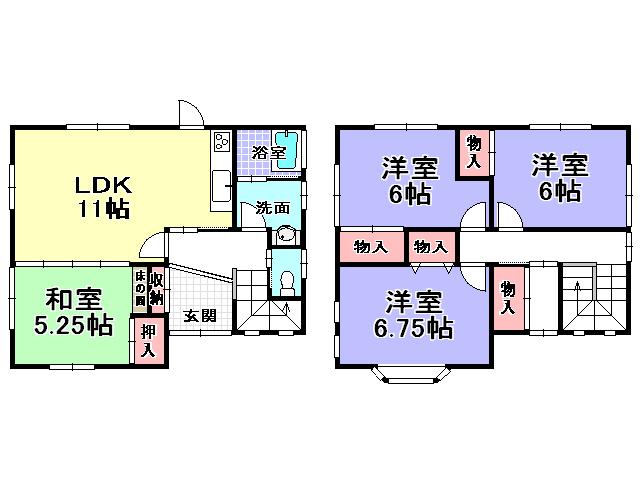 Floor plan. 22,800,000 yen, 4LDK, Land area 180.73 sq m , Building area 111 sq m
