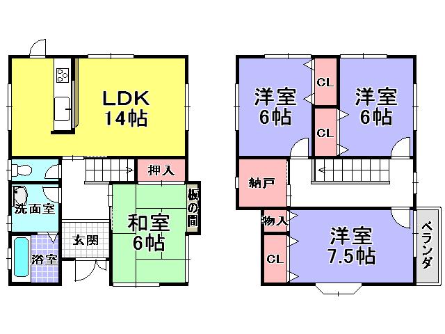 Floor plan. 17.8 million yen, 4LDK, Land area 108.26 sq m , Building area 98.82 sq m