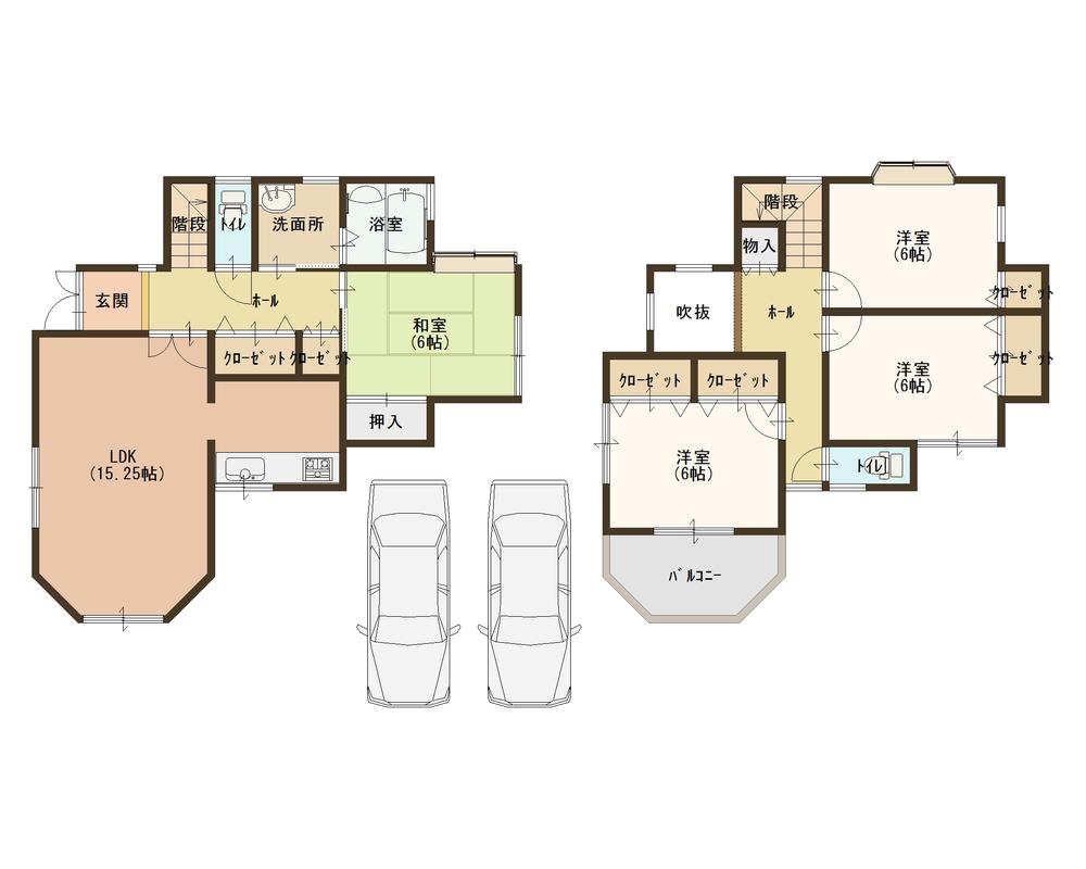 Floor plan. 18,800,000 yen, 4LDK, Land area 138.21 sq m , Building area 104.33 sq m ordinary car two possible parking ・ Storage rich floor plan